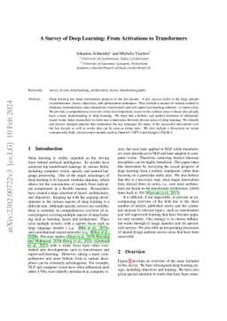A Survey of Deep Learning: From Activations to Transformers