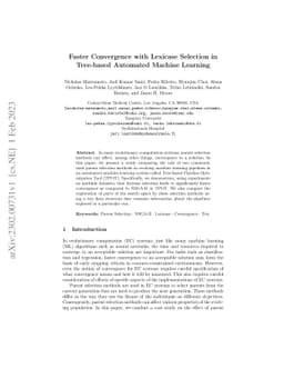 Faster Convergence with Lexicase Selection in Tree-based Automated
  Machine Learning