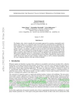 Approximating the Shapley Value without Marginal Contributions