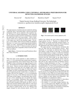 Universal Soldier: Using Universal Adversarial Perturbations for
  Detecting Backdoor Attacks