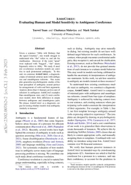 AmbiCoref: Evaluating Human and Model Sensitivity to Ambiguous
  Coreference