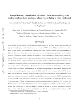 ImageNomer: description of a functional connectivity and omics analysis
  tool and case study identifying a race confound