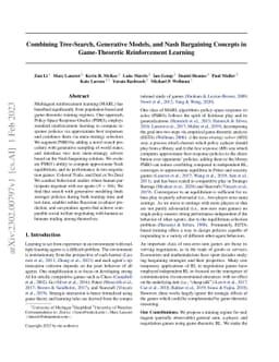 Combining Tree-Search, Generative Models, and Nash Bargaining Concepts
  in Game-Theoretic Reinforcement Learning