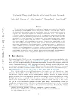 Stochastic Contextual Bandits with Long Horizon Rewards