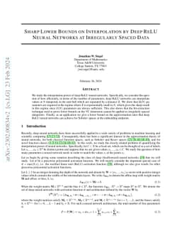 Sharp Lower Bounds on Interpolation by Deep ReLU Neural Networks at
  Irregularly Spaced Data