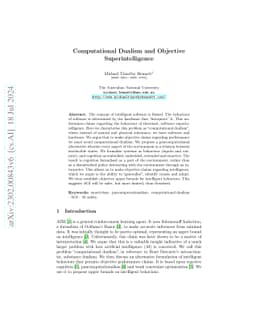 Computational Dualism and Objective Superintelligence