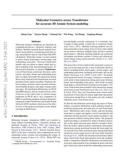 Molecular Geometry-aware Transformer for accurate 3D Atomic System
  modeling