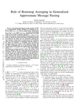Role of Bootstrap Averaging in Generalized Approximate Message Passing