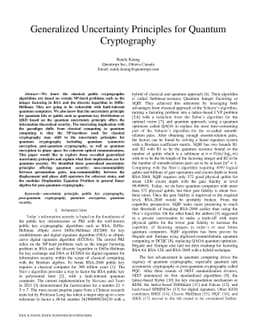 Generalized Uncertainty Principles for Quantum Cryptography