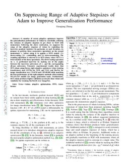 On Suppressing Range of Adaptive Stepsizes of Adam to Improve
  Generalisation Performance