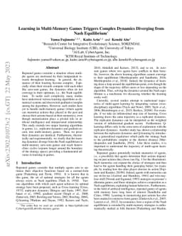 Learning in Multi-Memory Games Triggers Complex Dynamics Diverging from
  Nash Equilibrium