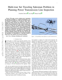 Multi-Tour Set Traveling Salesman Problem in Planning Power Transmission
  Line Inspection