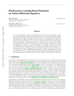 Reinforcement learning-based estimation for partial differential
  equations