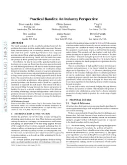 Practical Bandits: An Industry Perspective
