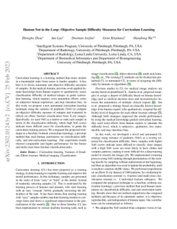 Human not in the loop: objective sample difficulty measures for
  Curriculum Learning