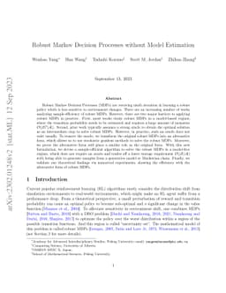Robust Markov Decision Processes without Model Estimation