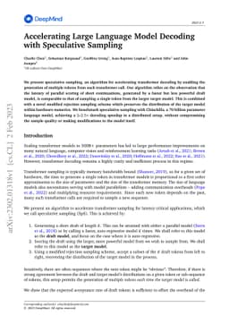 Accelerating Large Language Model Decoding with Speculative Sampling