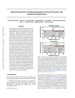 Mixed Precision Post Training Quantization of Neural Networks with
  Sensitivity Guided Search