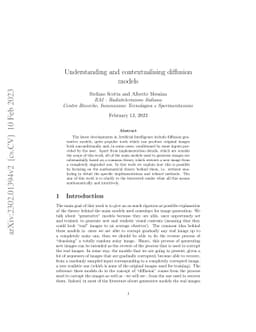 Understanding and contextualising diffusion models