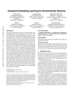 Clustered Embedding Learning for Recommender Systems