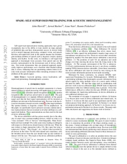 SPADE: Self-supervised Pretraining for Acoustic DisEntanglement