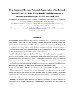 Deep Learning (DL)-based Automatic Segmentation of the Internal Pudendal
  Artery (IPA) for Reduction of Erectile Dysfunction in Definitive Radiotherapy
  of Localized Prostate Cancer