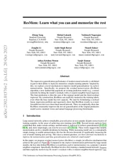 ResMem: Learn what you can and memorize the rest