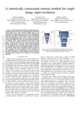 A statistically constrained internal method for single image
  super-resolution