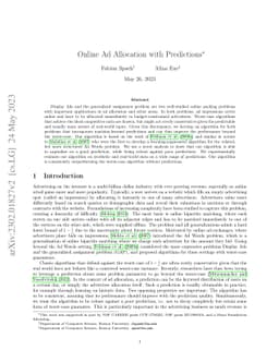 Online Ad Allocation with Predictions