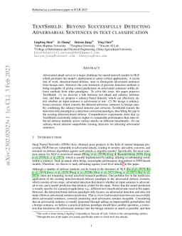 TextShield: Beyond Successfully Detecting Adversarial Sentences in Text
  Classification