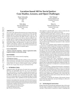 Location-based AR for Social Justice: Case Studies, Lessons, and Open
  Challenges