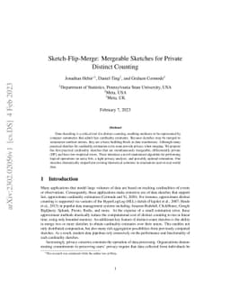 Sketch-Flip-Merge: Mergeable Sketches for Private Distinct Counting