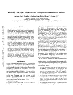 Reducing ANN-SNN Conversion Error through Residual Membrane Potential