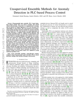 Unsupervised Ensemble Methods for Anomaly Detection in PLC-based Process
  Control