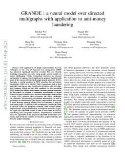 GRANDE: a neural model over directed multigraphs with application to
  anti-money laundering