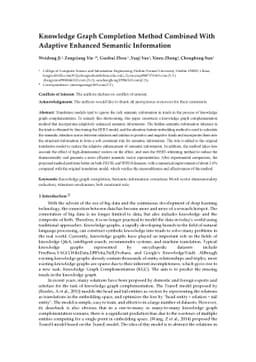 Knowledge Graph Completion Method Combined With Adaptive Enhanced
  Semantic Information