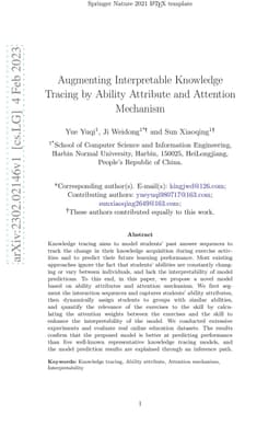 Augmenting Interpretable Knowledge Tracing by Ability Attribute and
  Attention Mechanism
