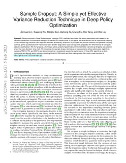 Sample Dropout: A Simple yet Effective Variance Reduction Technique in
  Deep Policy Optimization