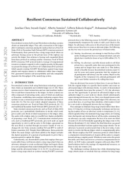 Resilient Consensus Sustained Collaboratively