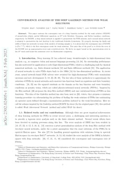 Convergence Analysis of the Deep Galerkin Method for Weak Solutions