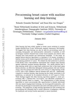 Pre-screening breast cancer with machine learning and deep learning