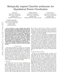 Biologically inspired ChaosNet architecture for Hypothetical Protein
  Classification