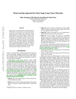 Deep Learning Approach for Early Stage Lung Cancer Detection