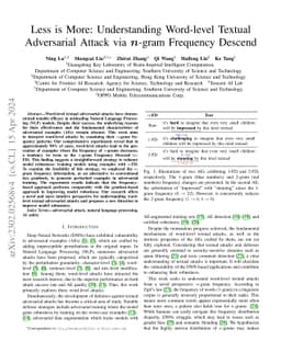 Less is More: Understanding Word-level Textual Adversarial Attack via
  n-gram Frequency Descend