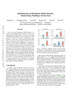 Rethinking Out-of-distribution (OOD) Detection: Masked Image Modeling is
  All You Need