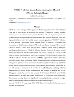 COVID-19 Infection Analysis Framework using Novel Boosted CNNs and
  Radiological Images