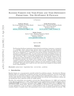 Random Forests for time-fixed and time-dependent predictors: The
  DynForest R package