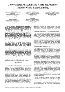 ConvoWaste: An Automatic Waste Segregation Machine Using Deep Learning
