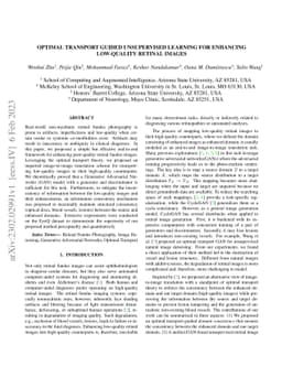 Optimal Transport Guided Unsupervised Learning for Enhancing low-quality
  Retinal Images