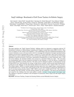 SurgT challenge: Benchmark of Soft-Tissue Trackers for Robotic Surgery